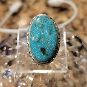 Vintage Sterling Silver Tourquoise Ring  - size 5.5